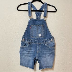 Levi’s Denim Shortall Overall Shorts Girls 14 EUC